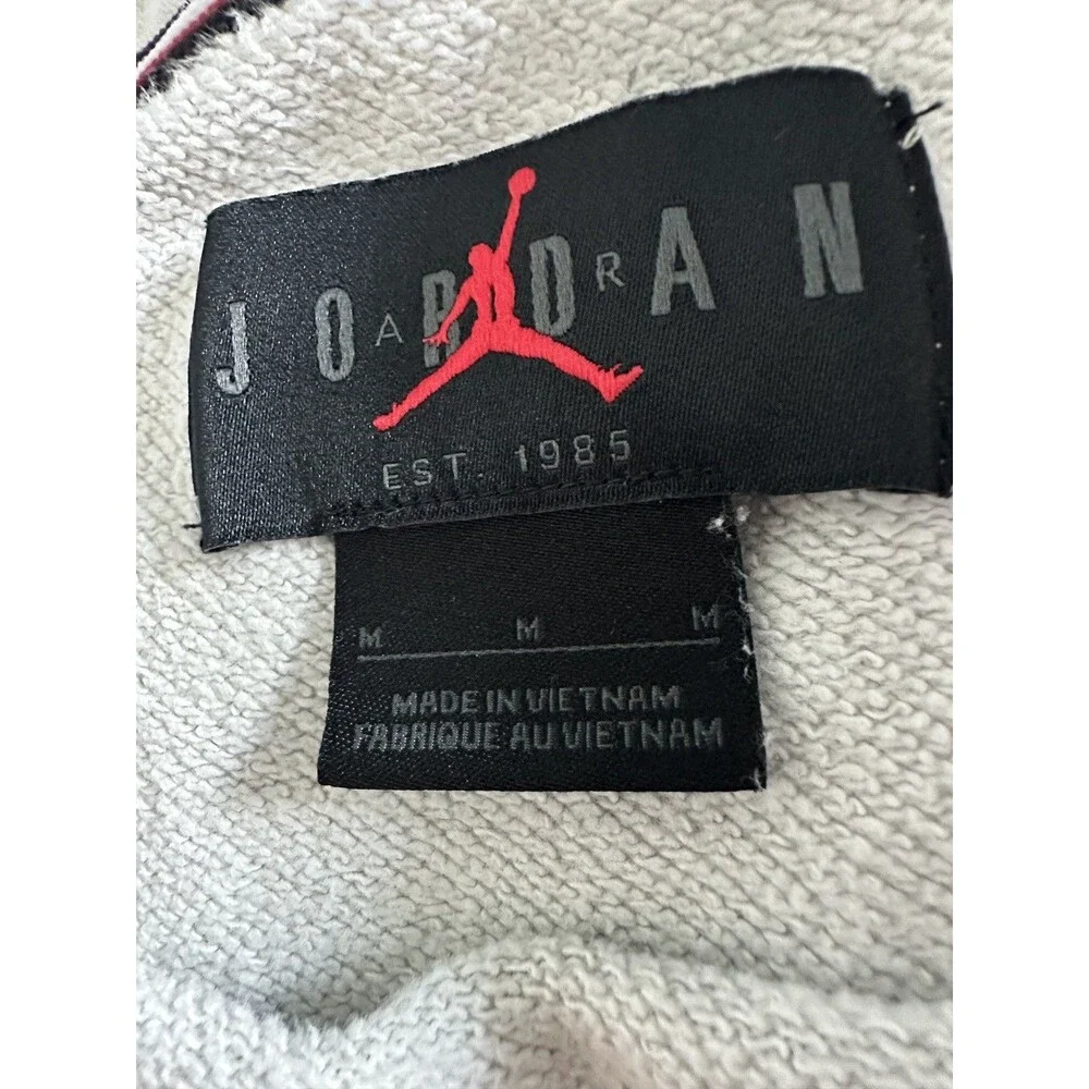 Air Jordan Jumpman Flight Fleece Crew Sweatshirt Oatmeal Grey DH9035-141 Size M